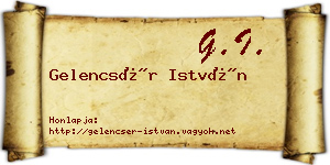 Gelencsér István névjegykártya